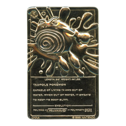 Polywhirl 1999 Pokemon 23K Gold-Plated Trading Card Limited Edition