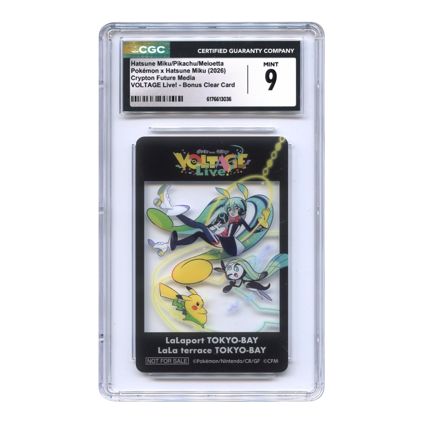 Hatsune Miku/Pikachu/Meloetta 2026 Pokemon x Hatsune Miku Voltage Live! Promo Floating CGC 9