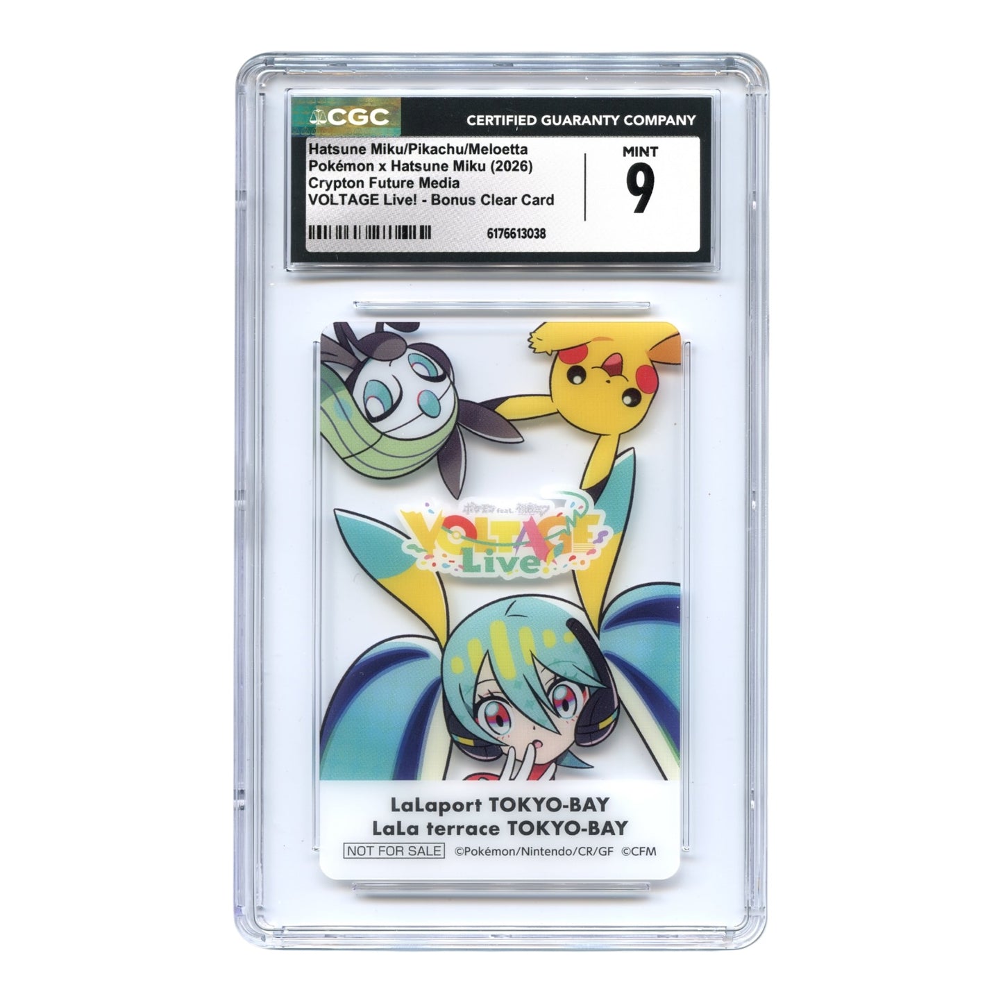 Hatsune Miku/Pikachu/Meloetta 2026 Pokemon x Hatsune Miku Voltage Live! Promo CGC 9