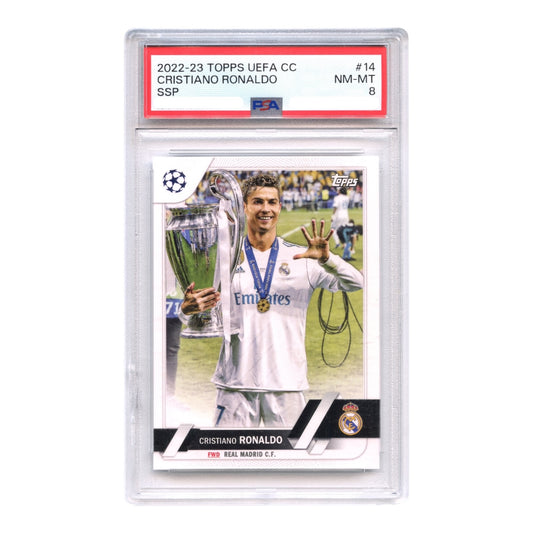 Cristiano Ronaldo 2022-23 Topps UEFA Champions Club SSP #14 PSA 8