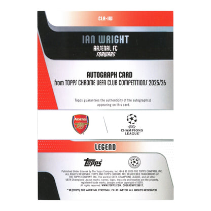 Ian Wright 2026 Topps Chrome Soccer UCC Auto 013/150 #CLA-IW