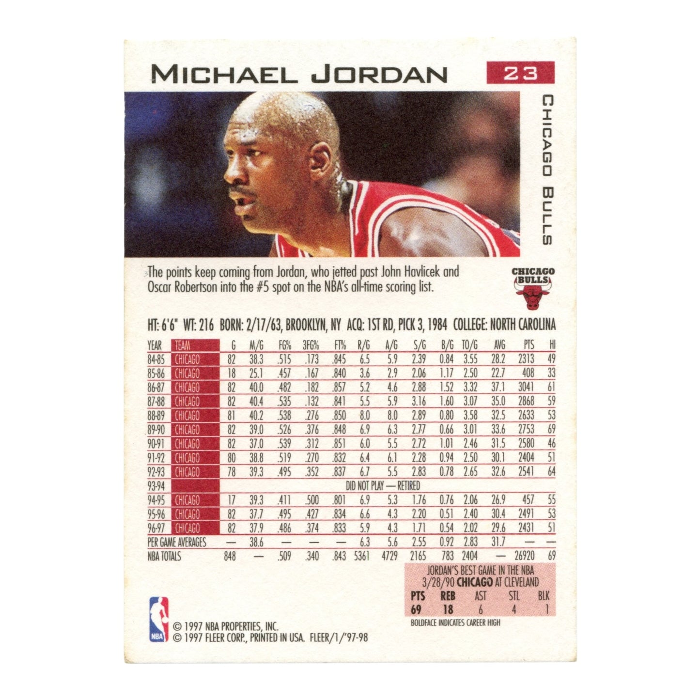 Michael Jordan 1997 Fleer #23