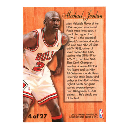 Michael Jordan 1995 Fleer Hardwood Leader #4