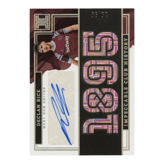 Declan Rice 2022-23 Panini Impeccable English Premier League EPL Club History Auto 35/95 #CH-DR