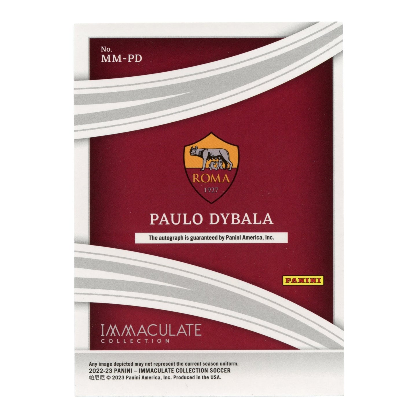 Paulo Dybala 2022-23 Panini Immaculate Soccer Modern Marks Auto 4/5 #MM-PD