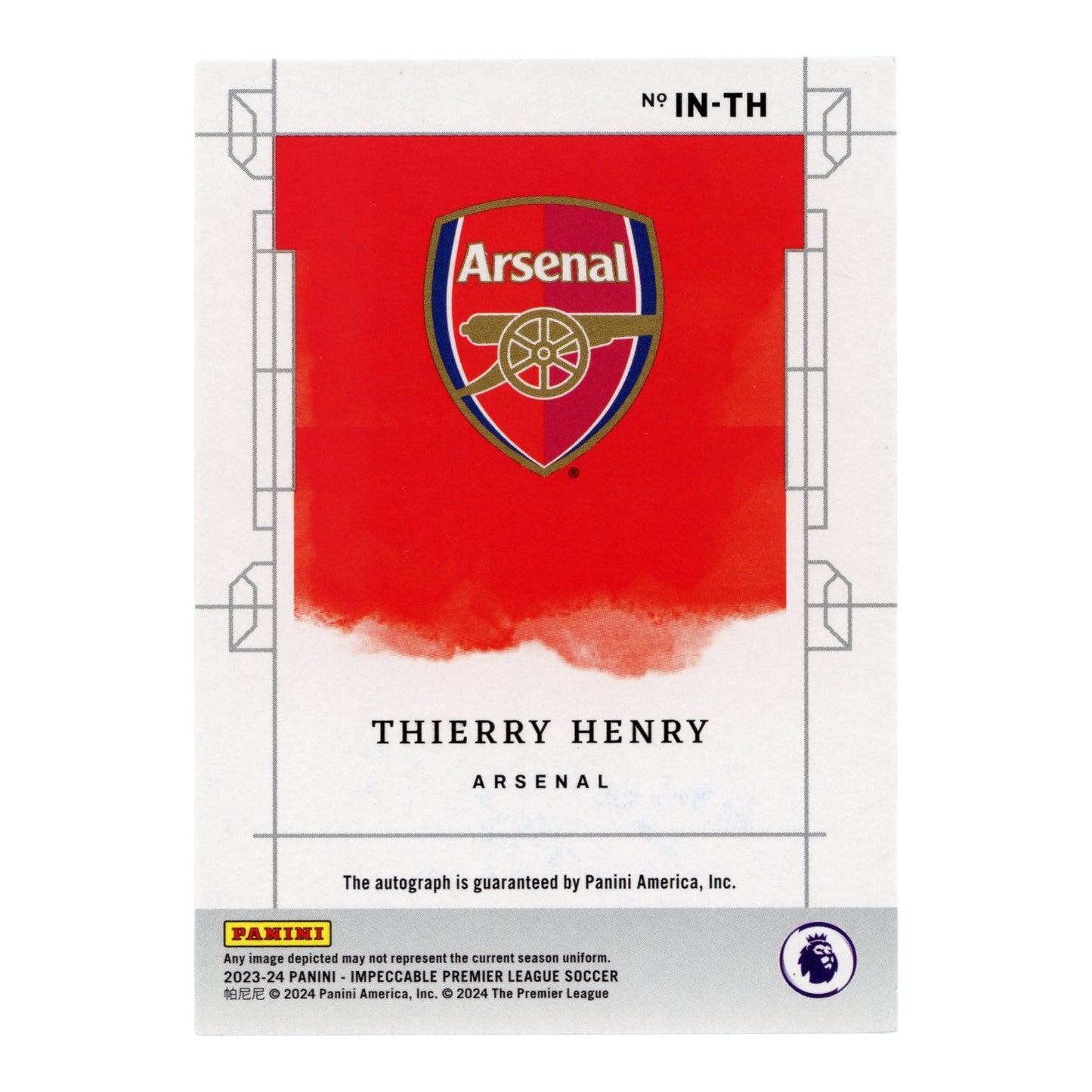 Thierry Henry 2023-24 Panini Impeccable English Premier League Illustrious Ink Auto 08/10 #IN-TH