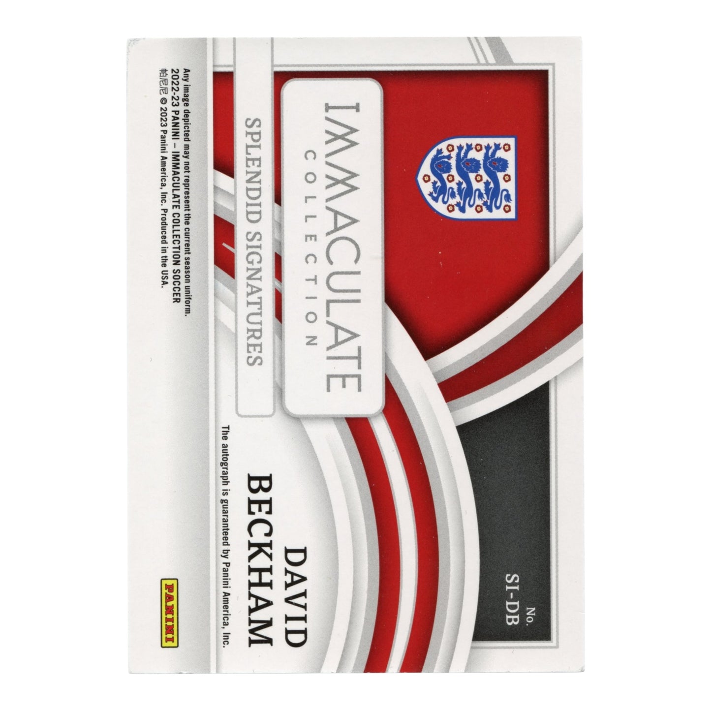 David Beckham 2022-23 Panini Immaculate Soccer Auto 08/14 #SI-DB