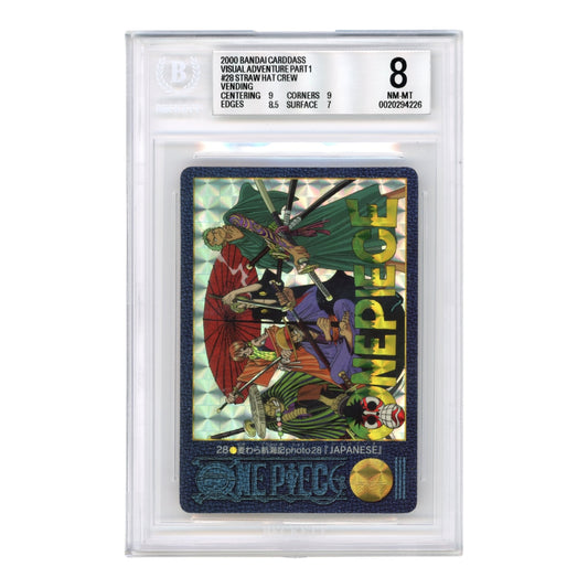 Straw Hat Crew 2000 One Piece Japanese Bandai Carddass Visual Adventure Part 1 Vending #28 BGS 8