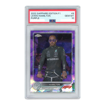 Lewis Hamilton 2022 Topps Chrome F1 Formula 1 Sapphire Edition Purple 03/10 #8 PSA 10