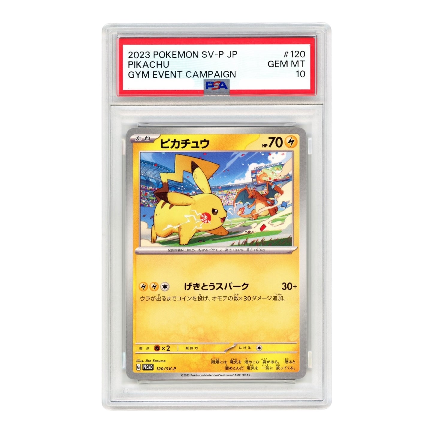 Pikachu 2025 Pokemon Japanese Gym Event Promo #120 PSA 10