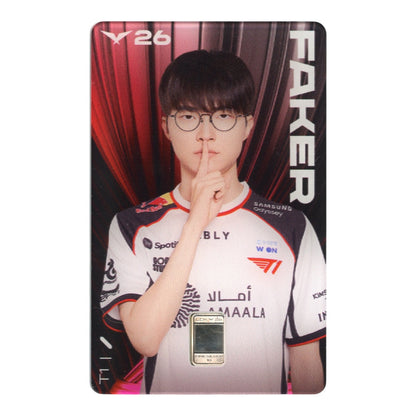 T1 Faker 2026 Komsco LCK 26 Official Commermoratives 999.9 Fine Silver Card