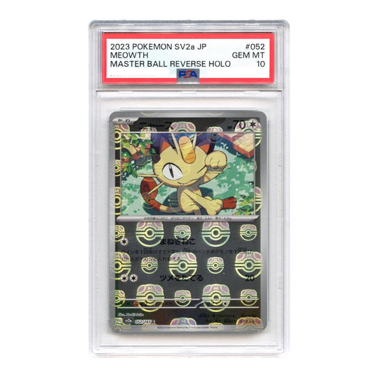 Meowth 2023 Pokemon Japanese Sv2a Master Ball Reverse Holo #052 PSA 10