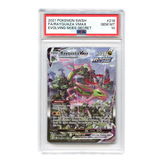 Rayquaza VMAX 2021 Pokemon English Evolving Skies Secret #218 PSA 10