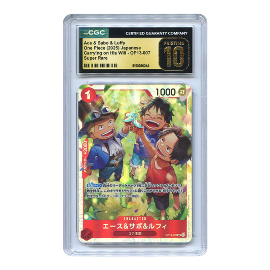 Ace/Sabo/Luffy 2025 One Piece Japanese Carrying on His Will #OP13-007 CGC Pristine 10