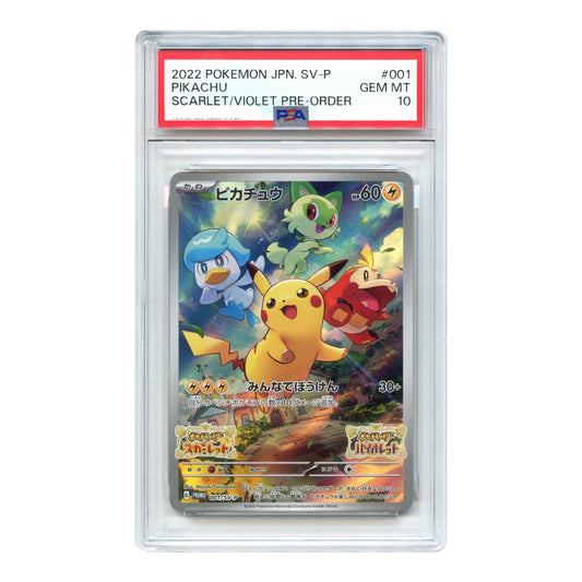 Pikachu 2022 Pokemon Japanese Scarlet& Violet Pre-Order Promo #001 PSA 10
