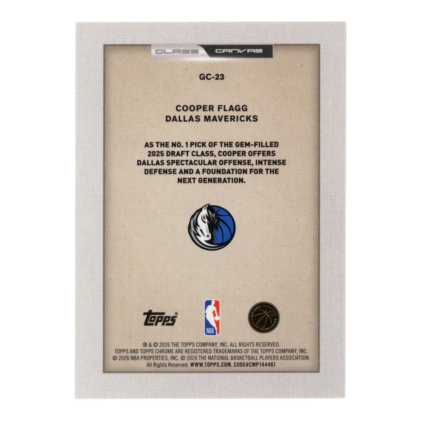 Cooper Flagg 2026 Topps Chrome Class Canvas Rookie RC #GC-23