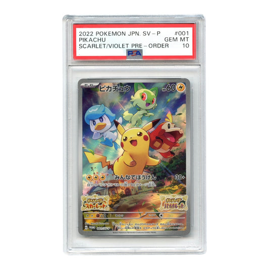Pikachu 2022 Pokemon Japanese Scarlet & Violet Pre-Order Promo #001 PSA 10