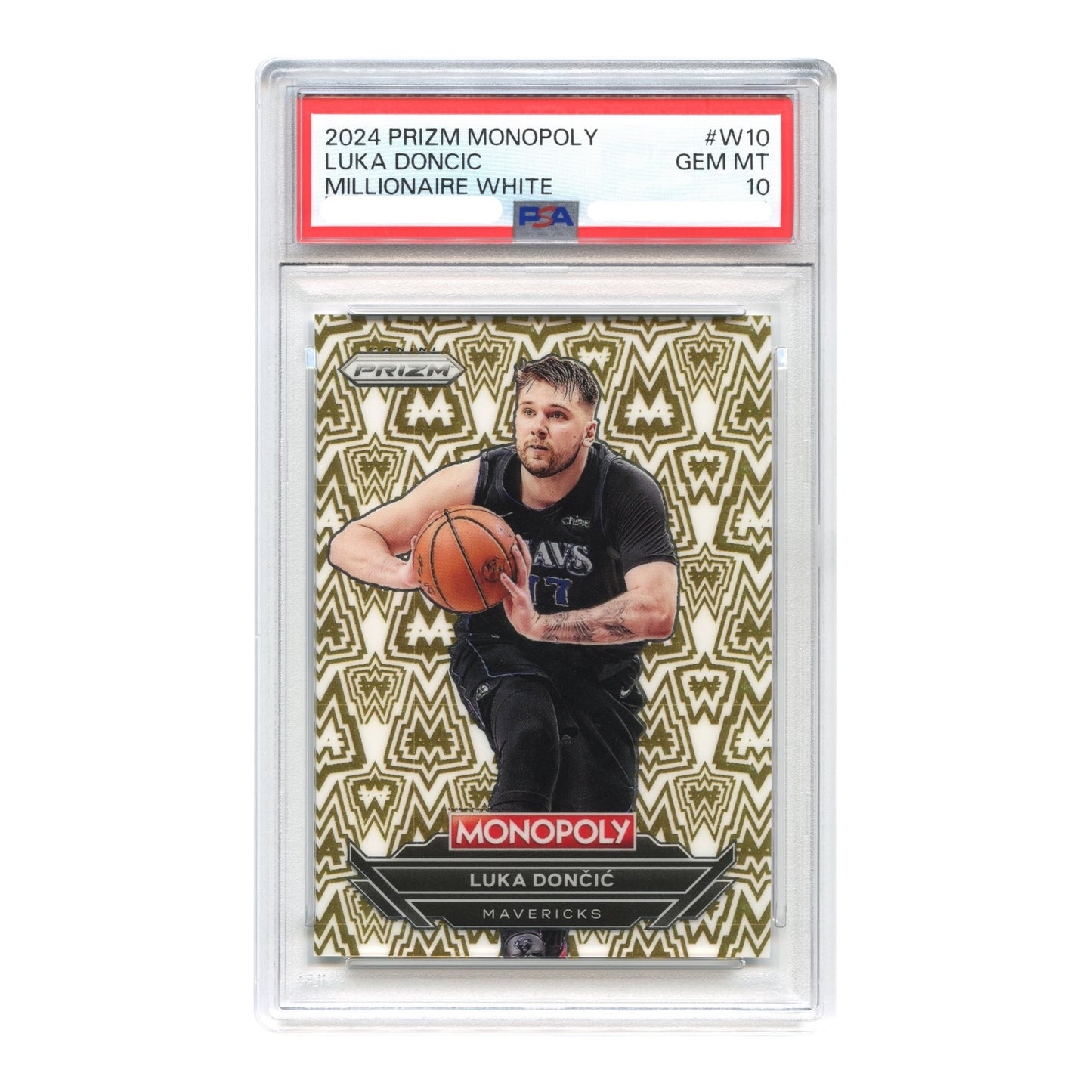 Luka Doncic 2024 Panini Prizm Monopoly Millionaire White #W10 PSA 10