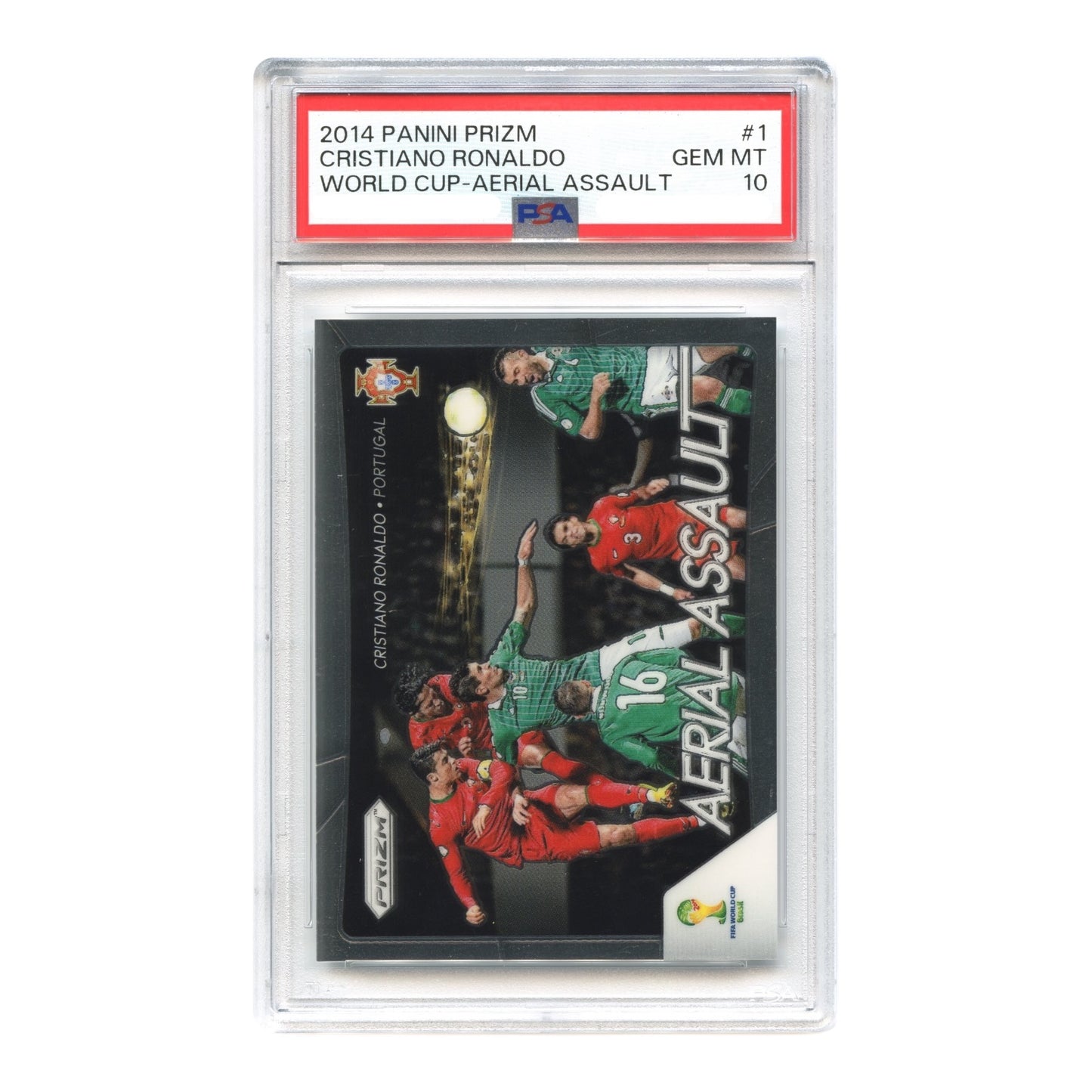 Cristiano Ronaldo 2014 Panini Prizm World Cup Aerial Assault #1 PSA 10
