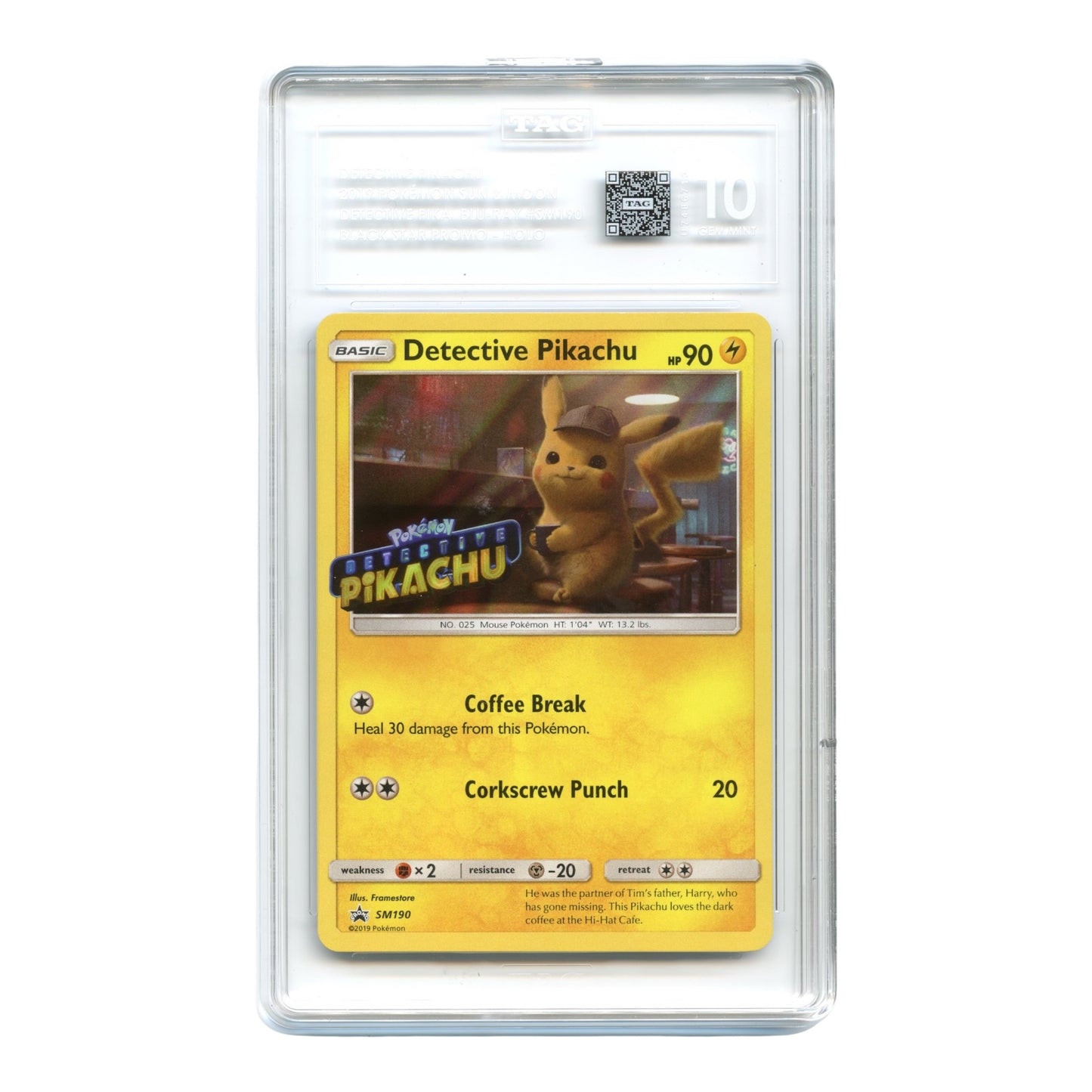 Detective Pikachu 2019 Pokemon English Sun & Moon Black Star Promo #SM190 TAG 10