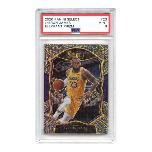 LeBron James 2020 Panini NBA Select Elephant Prizm #23 PSA 9