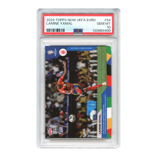 Lamine Yamal 2024 Topps NOW UEFA EURO National Debut #54 PSA 10