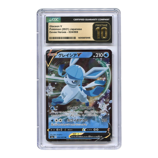Glaceon V 2021 Pokemon Japanese Sword & Shield Eevee Heroes S6a #024/069 CGC Pristine 10