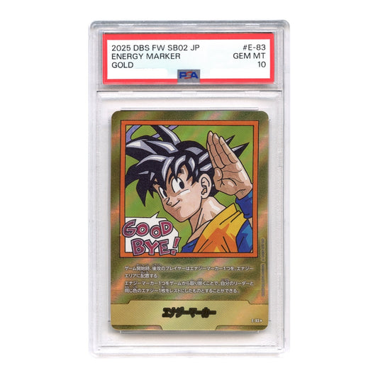 Energy Marker 2025 Dragon Ball Japanese Super Card Game Fusion World SB02 Manga Booster Gold #E-83 PSA 10