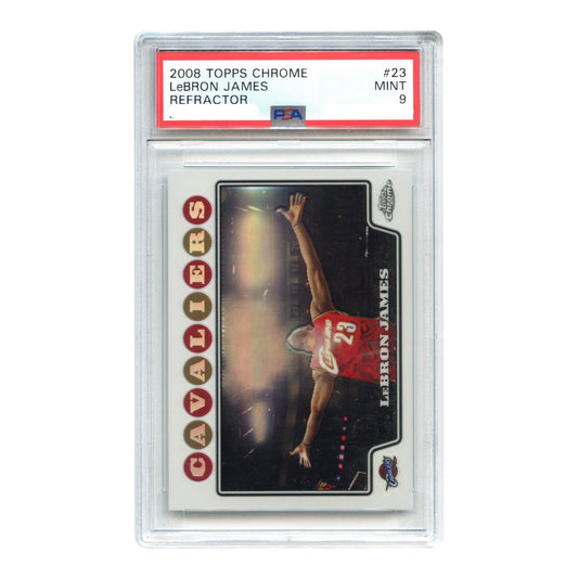 LeBron James 2008 Topps Chrome Refractor #23 PSA 9