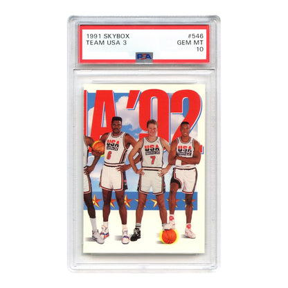 Team USA 1991 Set of 3 SkyBox Basketball #544-46 PSA 10