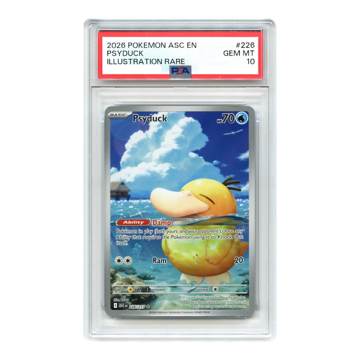 Psyduck 2026 Pokemon English Ascended Heroes Illustration Rare ASC #226 PSA 10