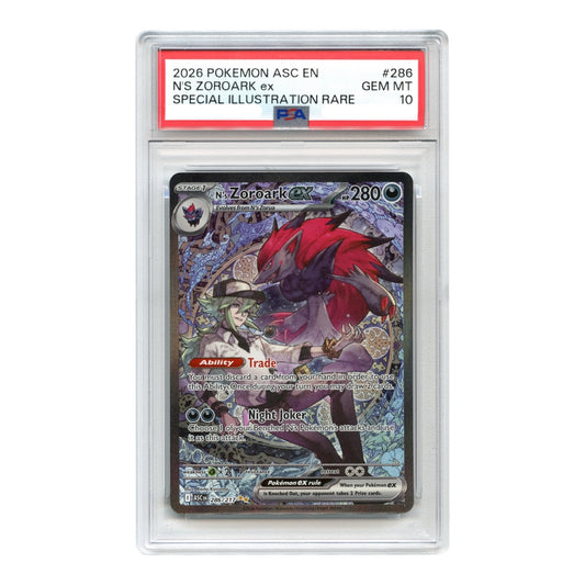 N'S Zoroark ex 2026 Pokemon English Ascended Heroes Special Illustration Rare ASC #286 PSA 10