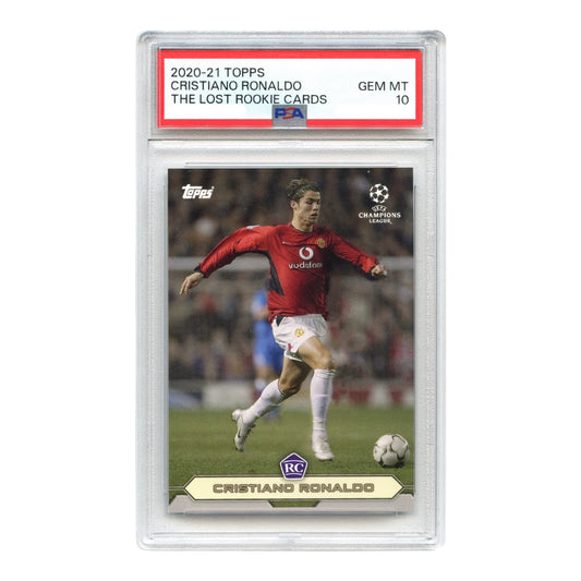 Cristiano Ronaldo 2020-21 Topps Champions League The Lost Rookie Cards PSA 10