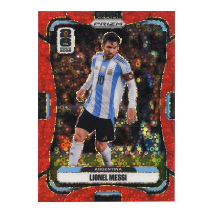 Lionel Messi 2026 Panini Prizm FIFA World Cup Disco Prizm Red 84/99 #10
