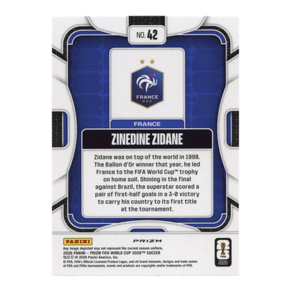 Zinedine Zidane 2026 Panini Prizm FIFA World Cup Green/Red/Blue Prizm #42
