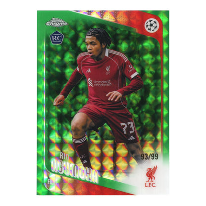 Rio Ngumoha 2026 Topps Chrome Champions League Green 93/99 Rookie RC #191