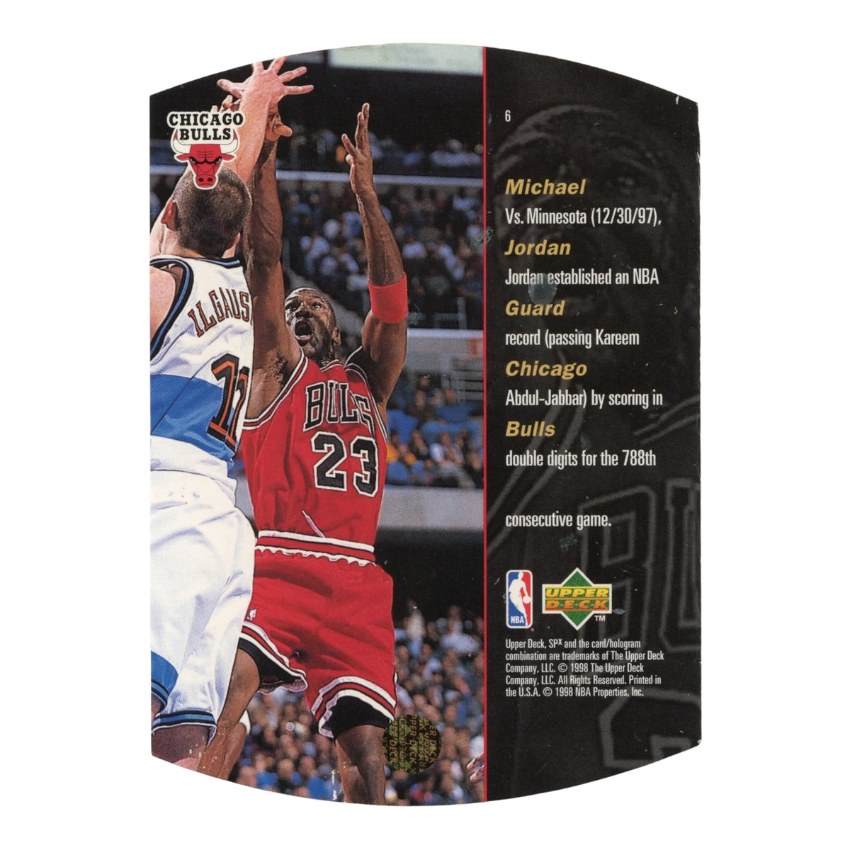 Michael Jordan 1997 Upper Deck SPx Die-Cut Hologram #6