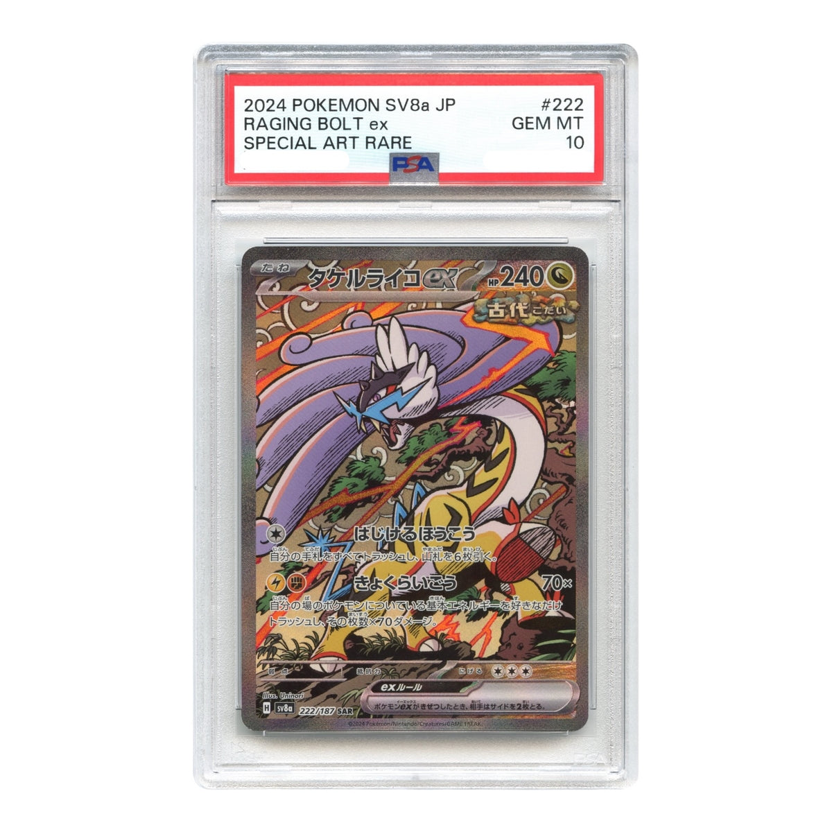 Raging Bolt ex 2024 Pokemon Japanese Terastal Fest ex SV8a #222 SAR PSA 10