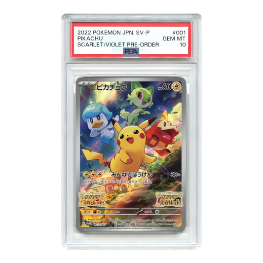 Pikachu 2022 Pokemon Japanese Scarlet & Violet Pre Order Promo #001 PSA 10