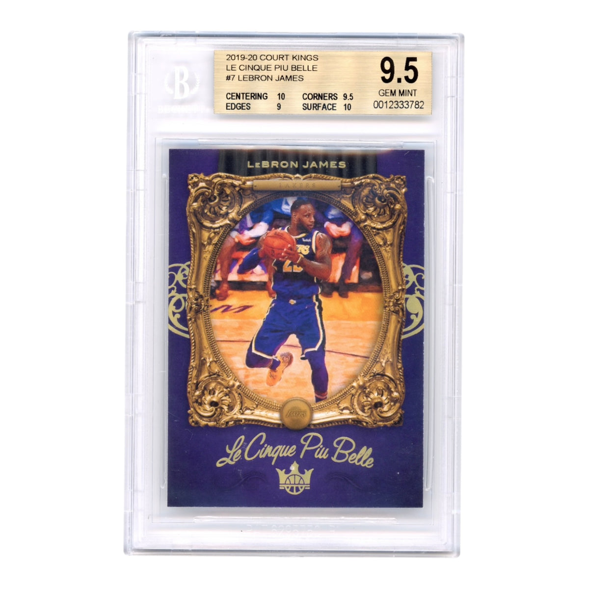 Lebron James 2019-20 Panini Court Kings Le Cinque Piu Belle #7 BGS 9.5