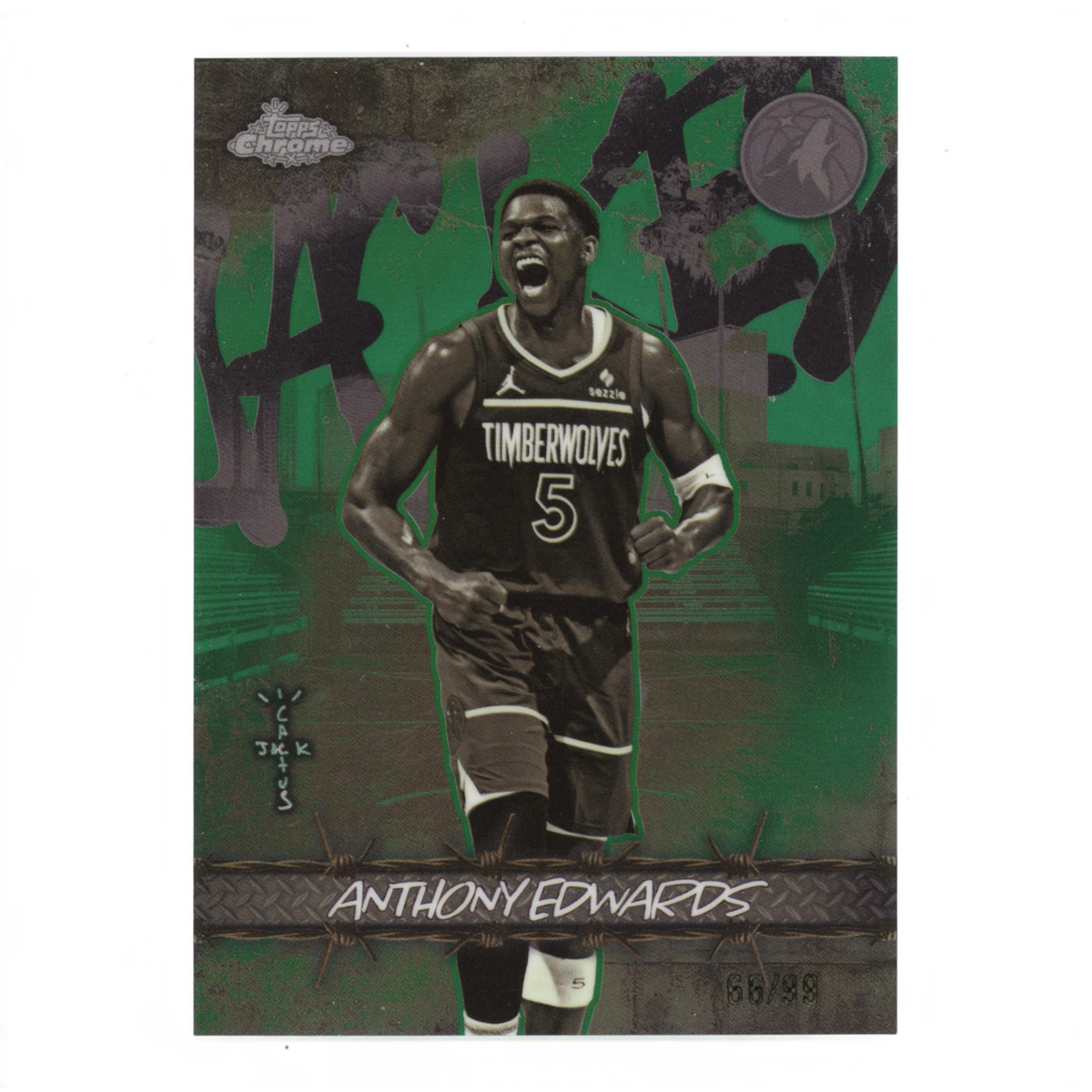 Anthony Edwards 2026 Topps Chrome X Jack Cactus Green 66/99 #JU-20