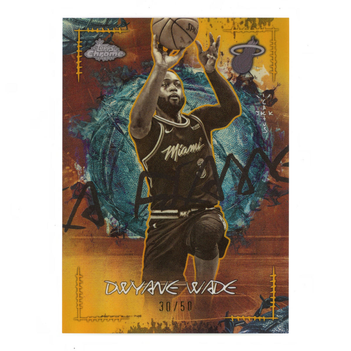 Dwyane Wade 2026 Topps Chrome X Jack Cactus Gold 30/50 #LFL-8
