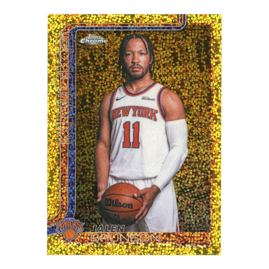 Jalen Brunson 2026 Topps Chrome Update Gold Speckle Variation 04/50 #20