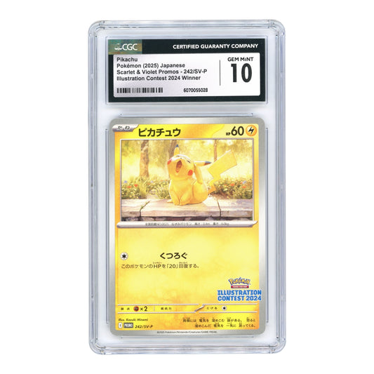 Pikachu 2025 Pokemon Japanese Illustrator Contest Promo #242 CGC Gem Mint 10