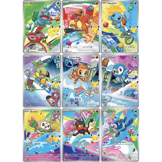 Set of 9 2026 Pokemon English First Partner Illustration Collection Series 1 Promo